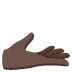 🫴🏿 palm up hand: dark skin tone display on Google